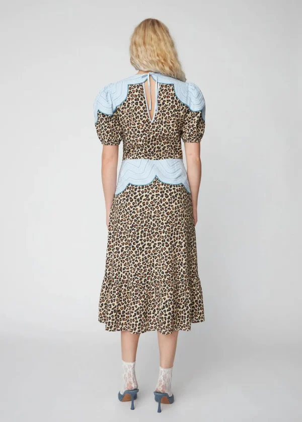 Stella Nova Leopard Midi Dress With Embroidery | Dresses