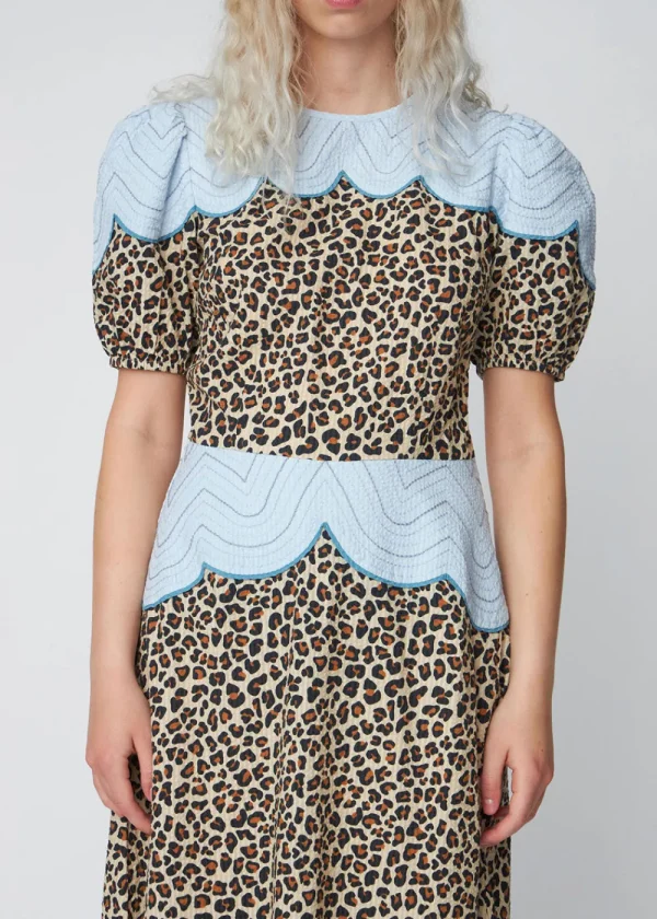 Stella Nova Leopard Midi Dress With Embroidery | Dresses