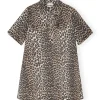 GANNI Leopard Print Denim Mini Dress | Dresses