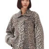 GANNI Leopard Printed Denim Jacket | Coats & Jackets