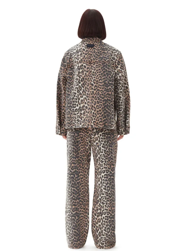 GANNI Leopard Printed Denim Jacket | Coats & Jackets
