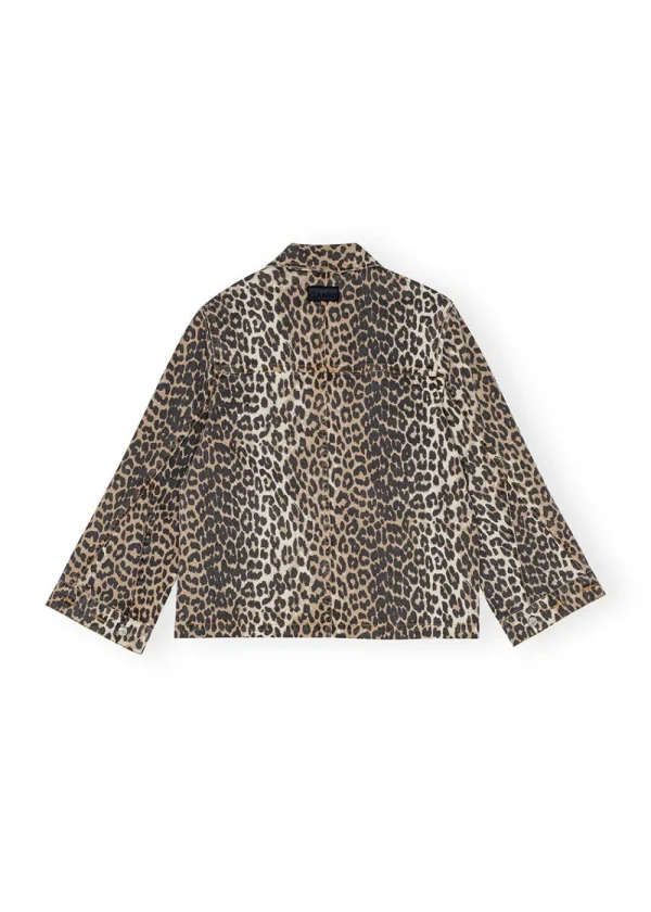 GANNI Leopard Printed Denim Jacket | Coats & Jackets