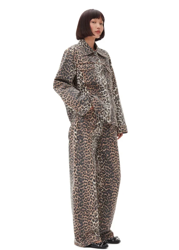 GANNI Leopard Printed Denim Jacket | Coats & Jackets
