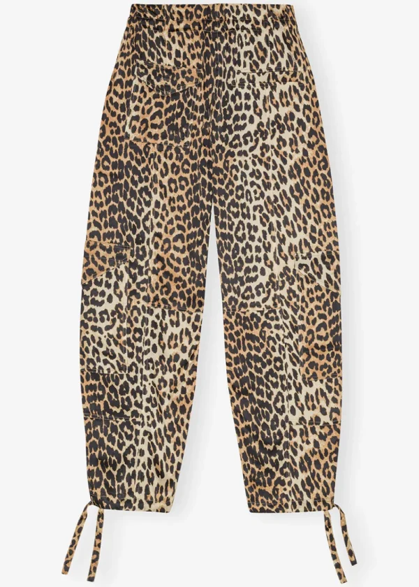 GANNI Leopard Printed Satin Trousers | Trousers