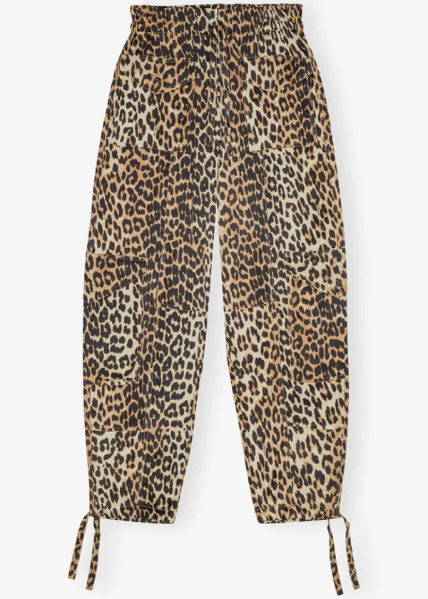 GANNI Leopard Printed Satin Trousers | Trousers