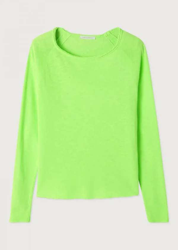 American Vintage Long-Sleeve Sonoma Boat Neck T-Shirt - Fluo Apple | Tops