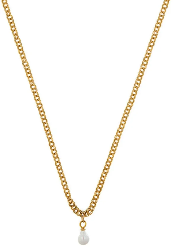 Orelia Luxe Chain & Pearl Drop Necklace | Necklaces