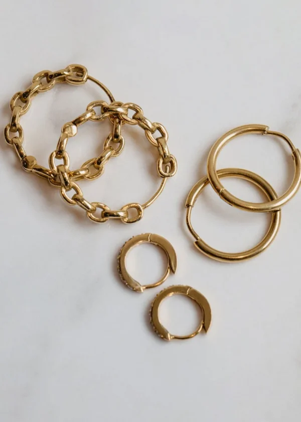 Orelia LUXE Mid-Size Hoop Earrings - Gold | Earrings
