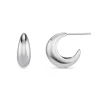 Orelia LUXE Tapered Dome Hoop Earrings - Silver | Earrings