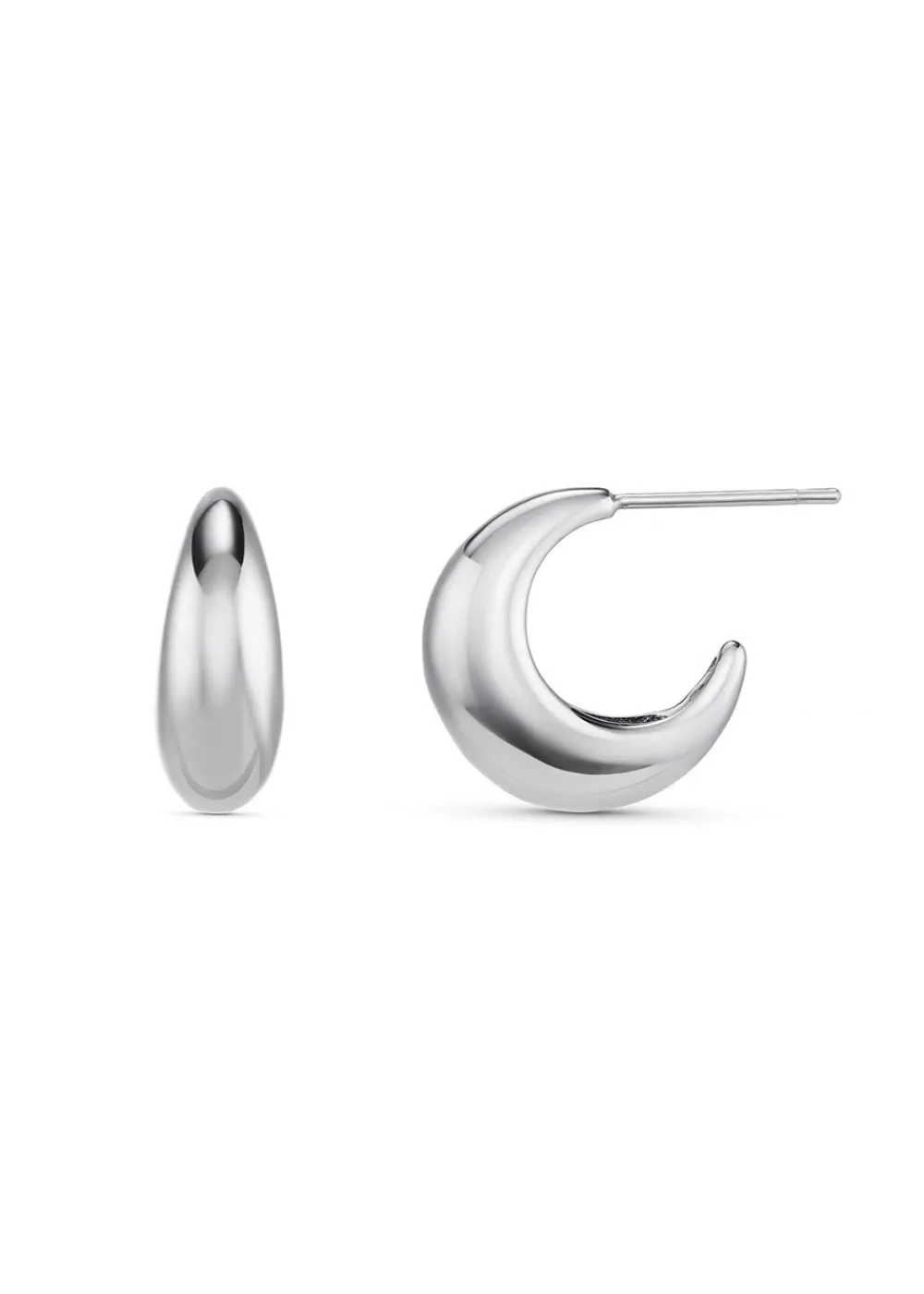 luxe_tapered_dome_hoop_ea_0.webp Orelia LUXE Tapered Dome Hoop Earrings - Silver | Earrings
