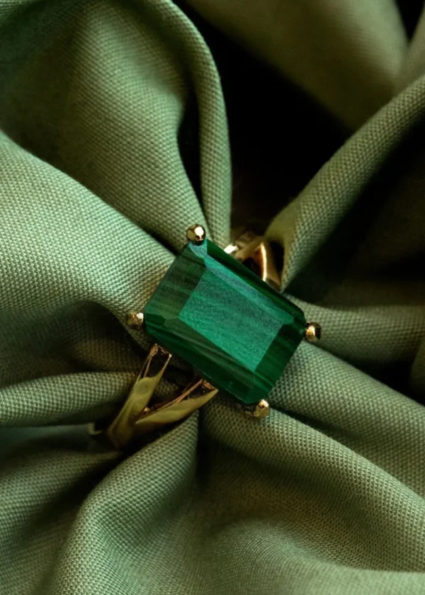 Orelia Malachite Claw Set Ring | Rings