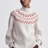 Varley Marcie Fair Isle Yoke Knit - Silver | Knitwear