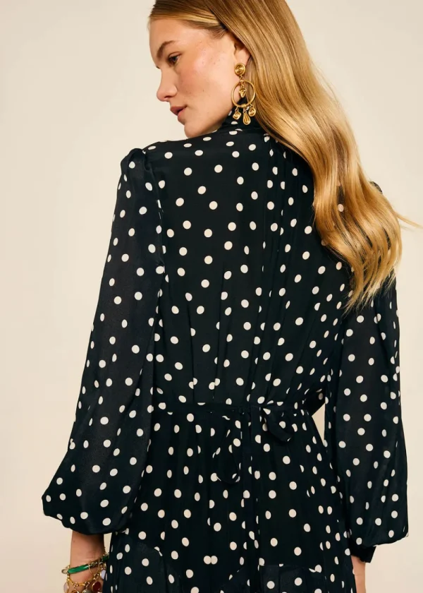 Rixo Marigold Dress - Bohemia Spot Deep Navy | Dresses