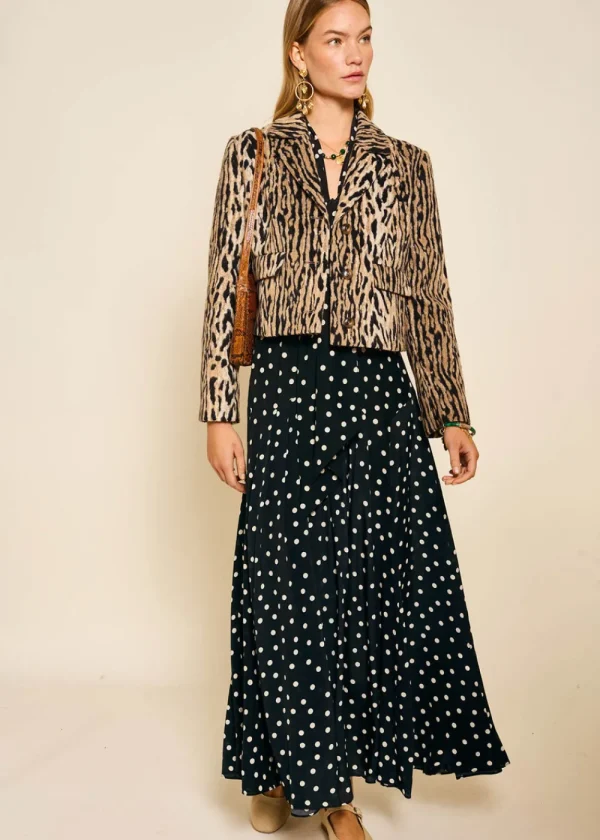 Rixo Marigold Dress - Bohemia Spot Deep Navy | Dresses