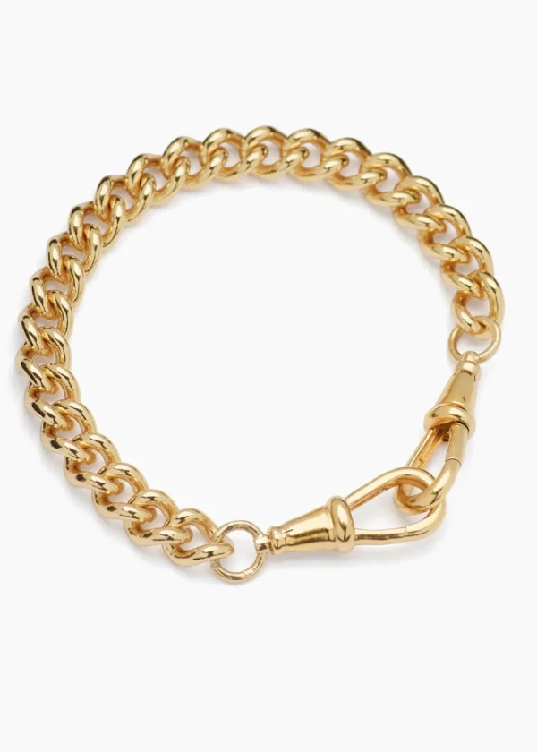 Tilly Sveaas Medium Gold Curb Clipt Bracelet | Bracelets