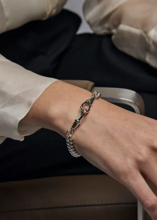 Tilly Sveaas Medium Silver Curb Clipt Bracelet | Bracelets
