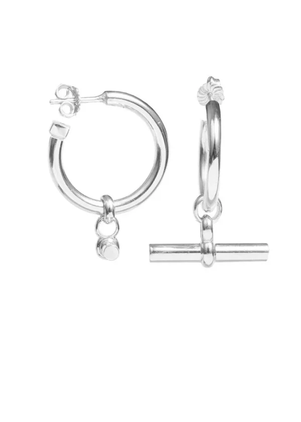 Tilly Sveaas Medium Silver T-Bar Earrings | Earrings