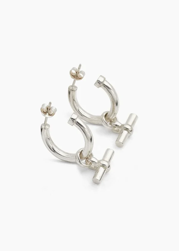Tilly Sveaas Medium Silver T-Bar Earrings | Earrings