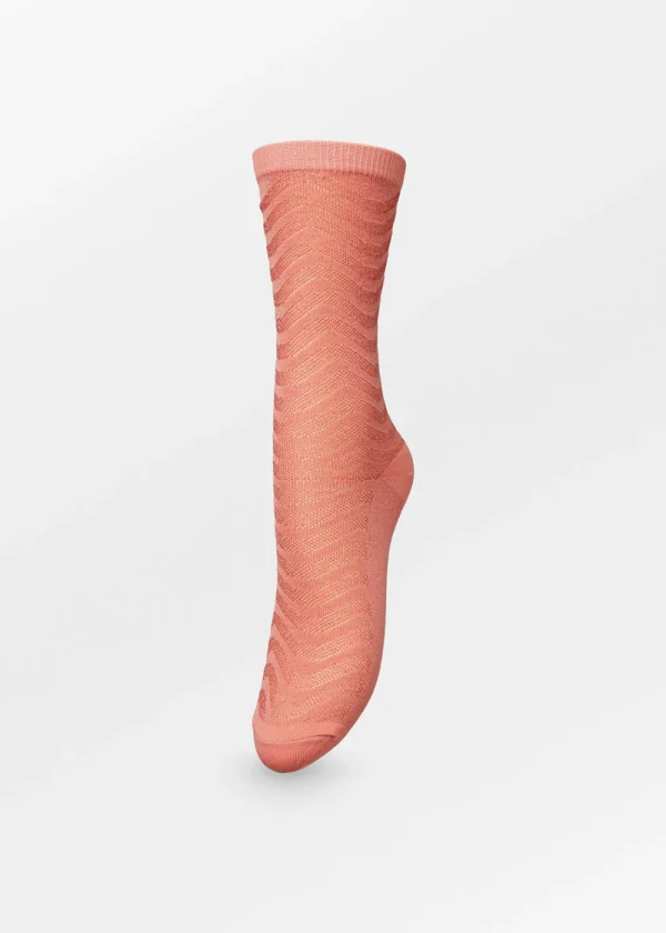 BeckSöndergaard Mina Glitter Sock - Lantana Pink | Socks