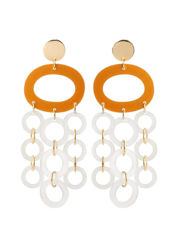 Toolally Oh What a Night Earrings - Gold & Mother of Pearl | Earrings