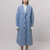 Emin and Paul Oversized Trench Coat - Sky | Coats & Jackets