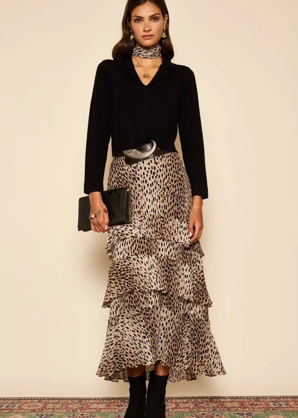 Rixo Preslee Silk Midi Skirt | Skirts