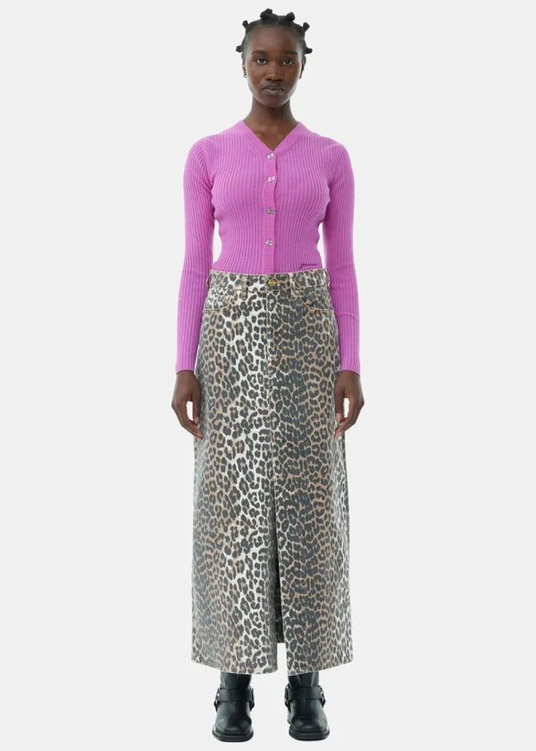 GANNI Printed Denim Maxi Skirt | Skirts