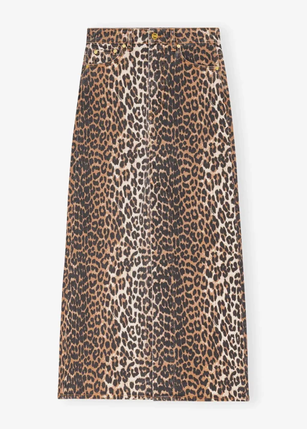 GANNI Printed Denim Maxi Skirt | Skirts