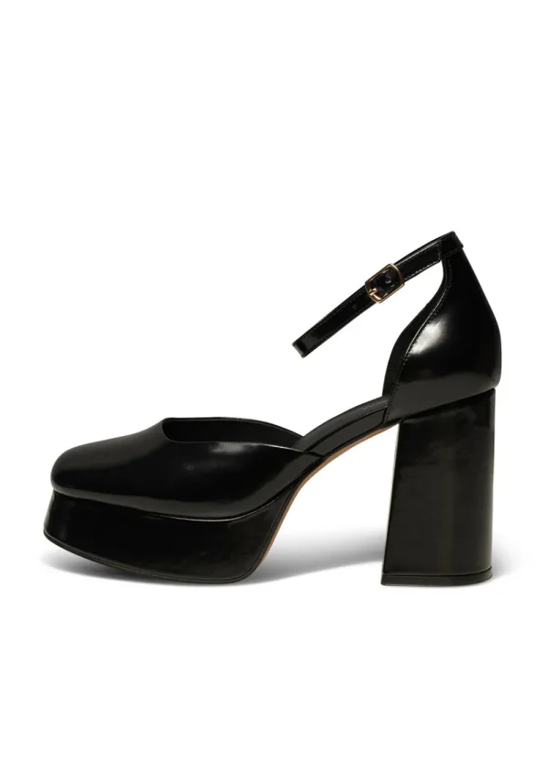 Shoe The Bear Priscilla Plateau Heel - Black High Shine | Shoes