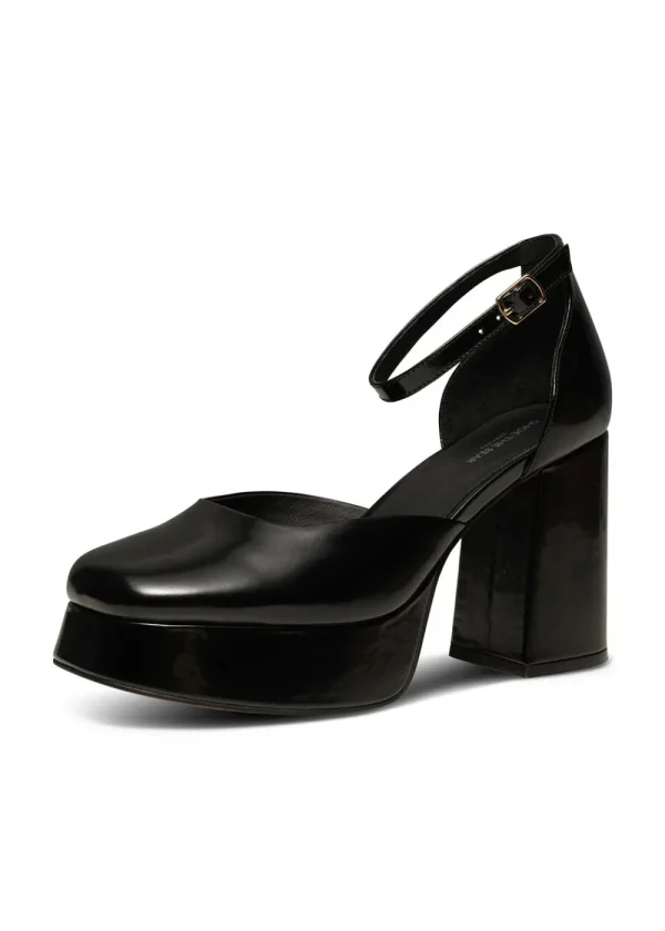 Shoe The Bear Priscilla Plateau Heel - Black High Shine | Shoes