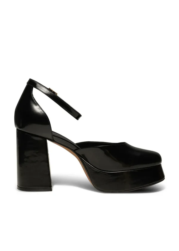 Shoe The Bear Priscilla Plateau Heel - Black High Shine | Shoes