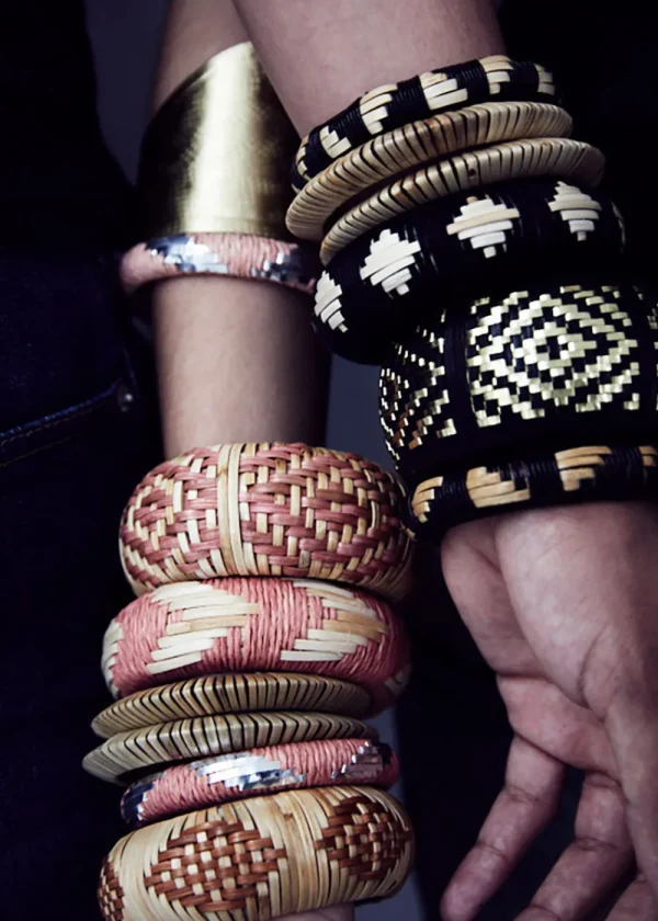 Cardomon Rose and Natural Wide Bangle | Bracelets