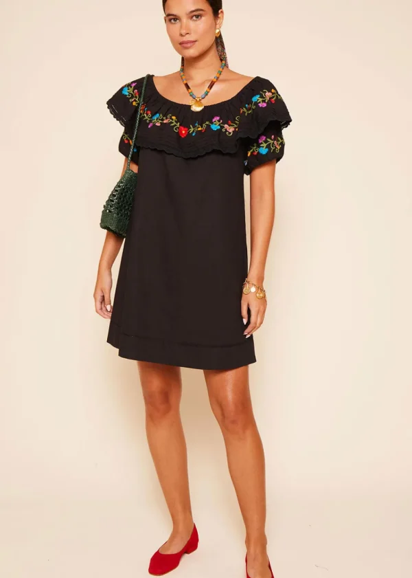 Rixo Saige Dress - Embroidery Black | Dresses