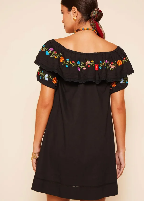 Rixo Saige Dress - Embroidery Black | Dresses