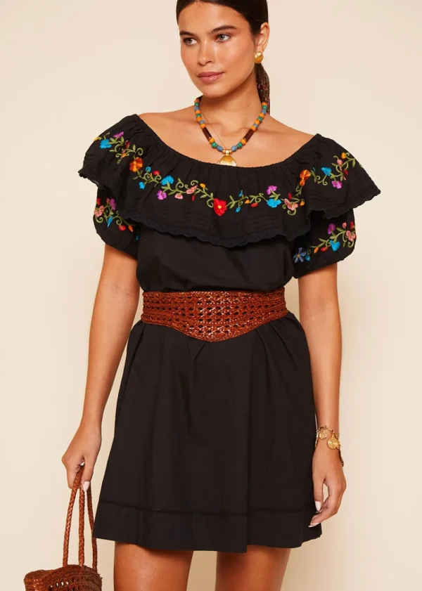 Rixo Saige Dress - Embroidery Black | Dresses