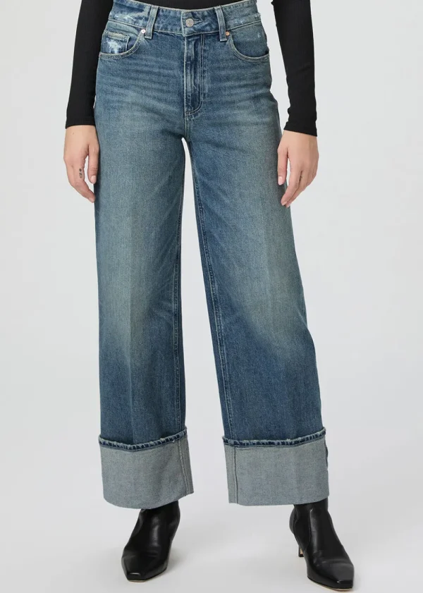 Paige Sasha Ankle Wide Leg Jeans - Blue Note Destructed | Jeans