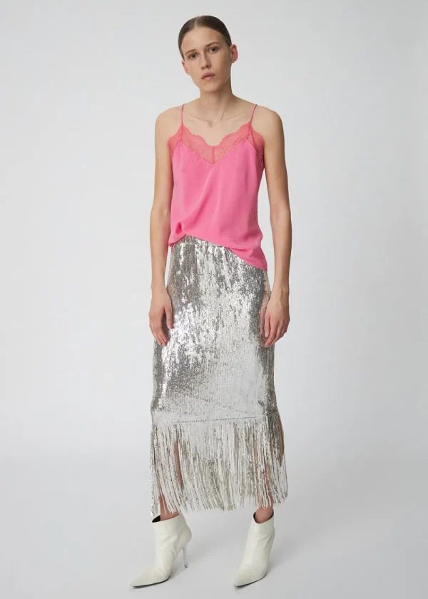 Stella Nova Sequins Fringes Skirt - Silver Fractures | Skirts
