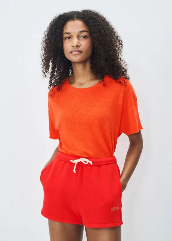 American Vintage Short Sleeve Sonoma Round Neck T-Shirt - Gazpacho | Tops