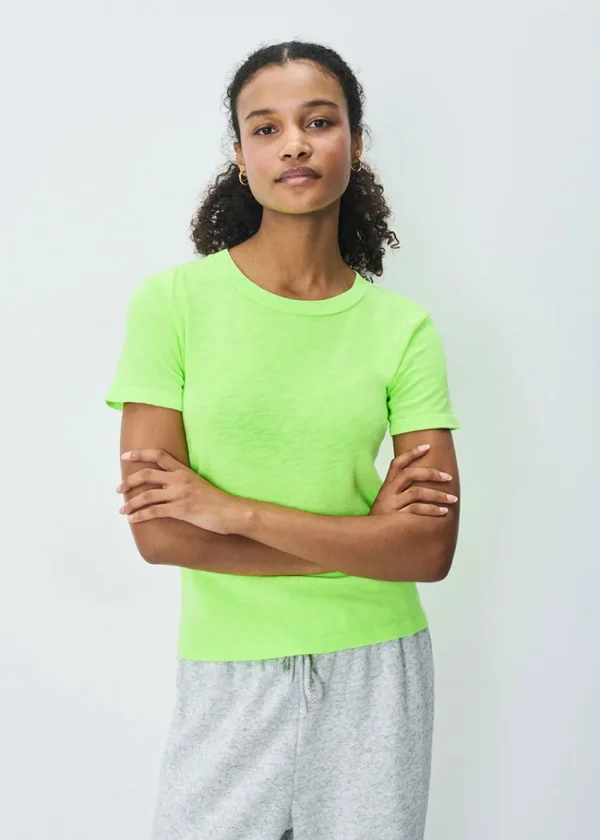 American Vintage Short Sleeve Sonoma Round Neck T-Shirt - Fluo Apple | Tops