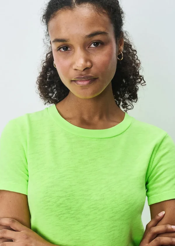 American Vintage Short Sleeve Sonoma Round Neck T-Shirt - Fluo Apple | Tops
