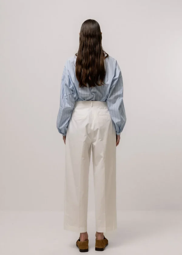 Emin and Paul Single Dart Trousers - White | Trousers