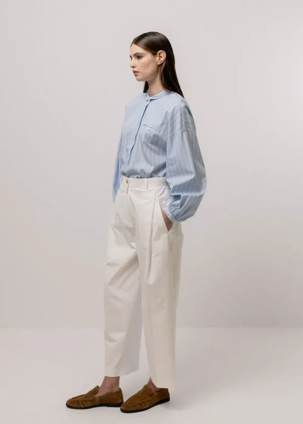 Emin and Paul Single Dart Trousers - White | Trousers