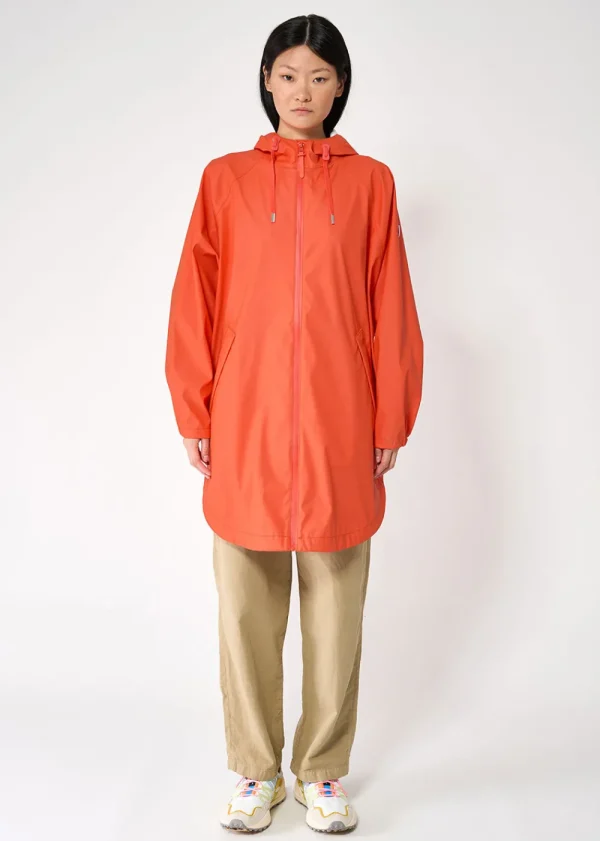 Tantä Sky Rain Jacket - Tangerine Tango | Coats & Jackets