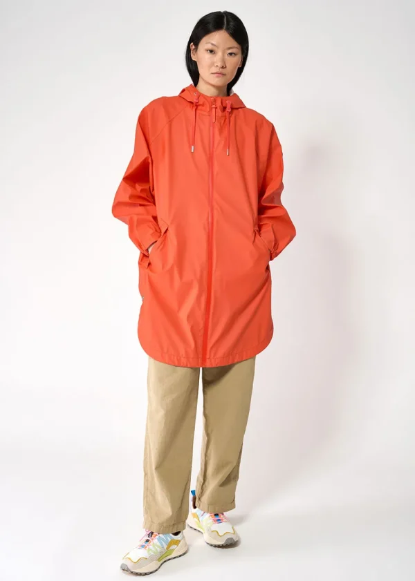 Tantä Sky Rain Jacket - Tangerine Tango | Coats & Jackets