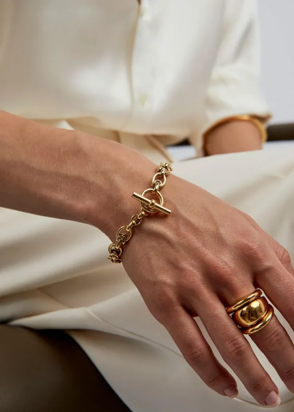 Tilly Sveaas Small Gold Interlock Bracelet | Bracelets
