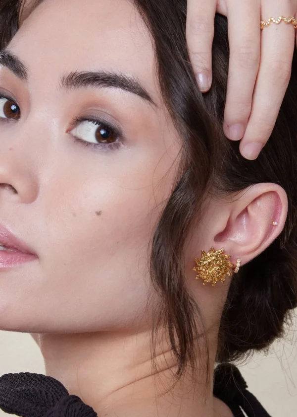 Orelia Statement Molten Sun Stud Earrings | Earrings