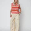 Stella Nova Striped Mohair Cardigan Vest - Sunshine Orange | Knitwear