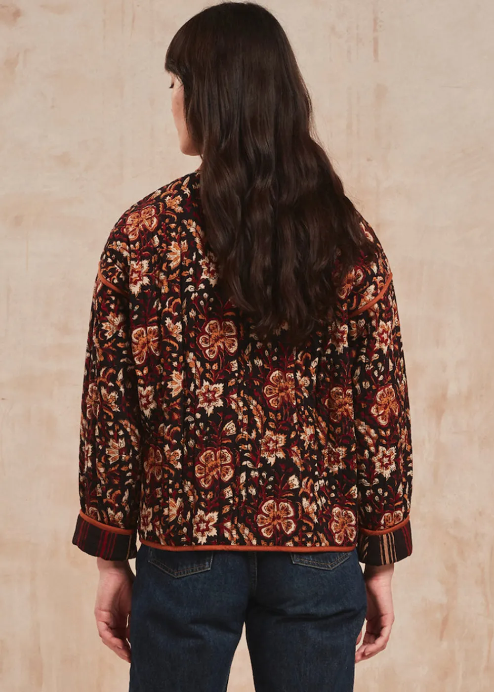 tan_jaal_penny_jacket_1.webp Pink City Prints Tan Jaal Penny Jacket | Coats & Jackets
