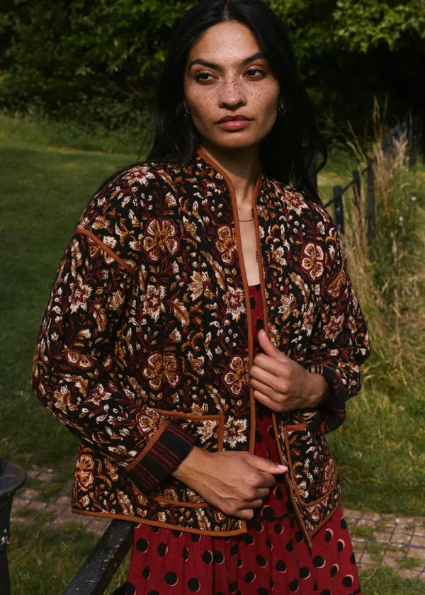 Pink City Prints Tan Jaal Penny Jacket | Coats & Jackets