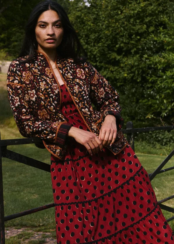 Pink City Prints Tan Jaal Penny Jacket | Coats & Jackets